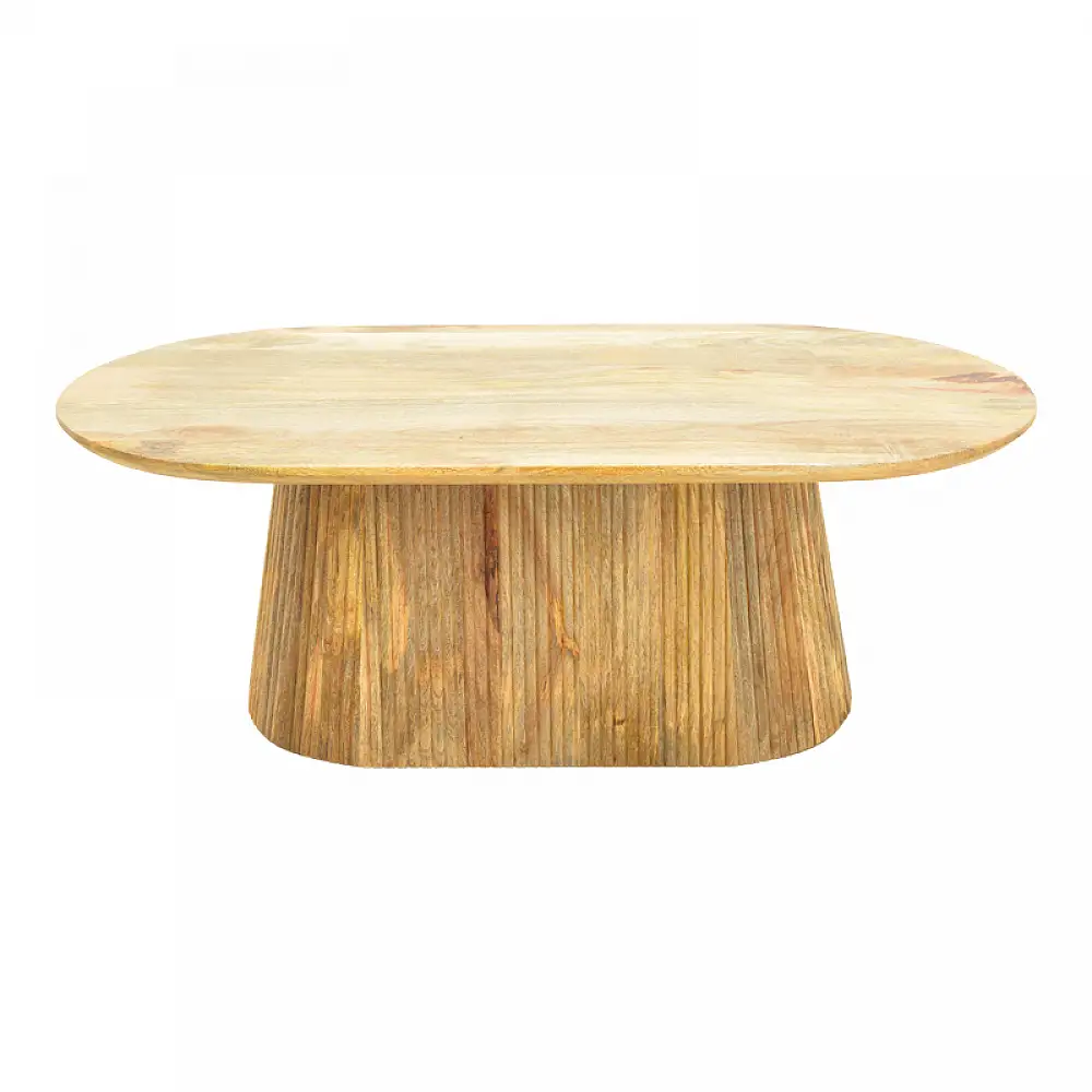 Τραπέζι σαλονιού Aithra pakoworld μασίφ ξύλο μάνγκο σε φυσική απόχρωση 120x60x42εκ