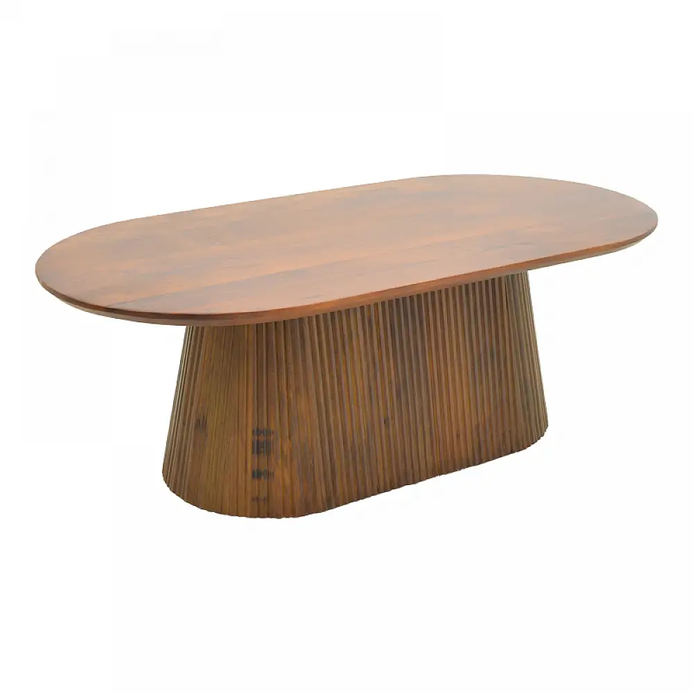 Τραπέζι σαλονιού Aithra pakoworld μασίφ ξύλο μάνγκο καρυδί 120x60x42εκ