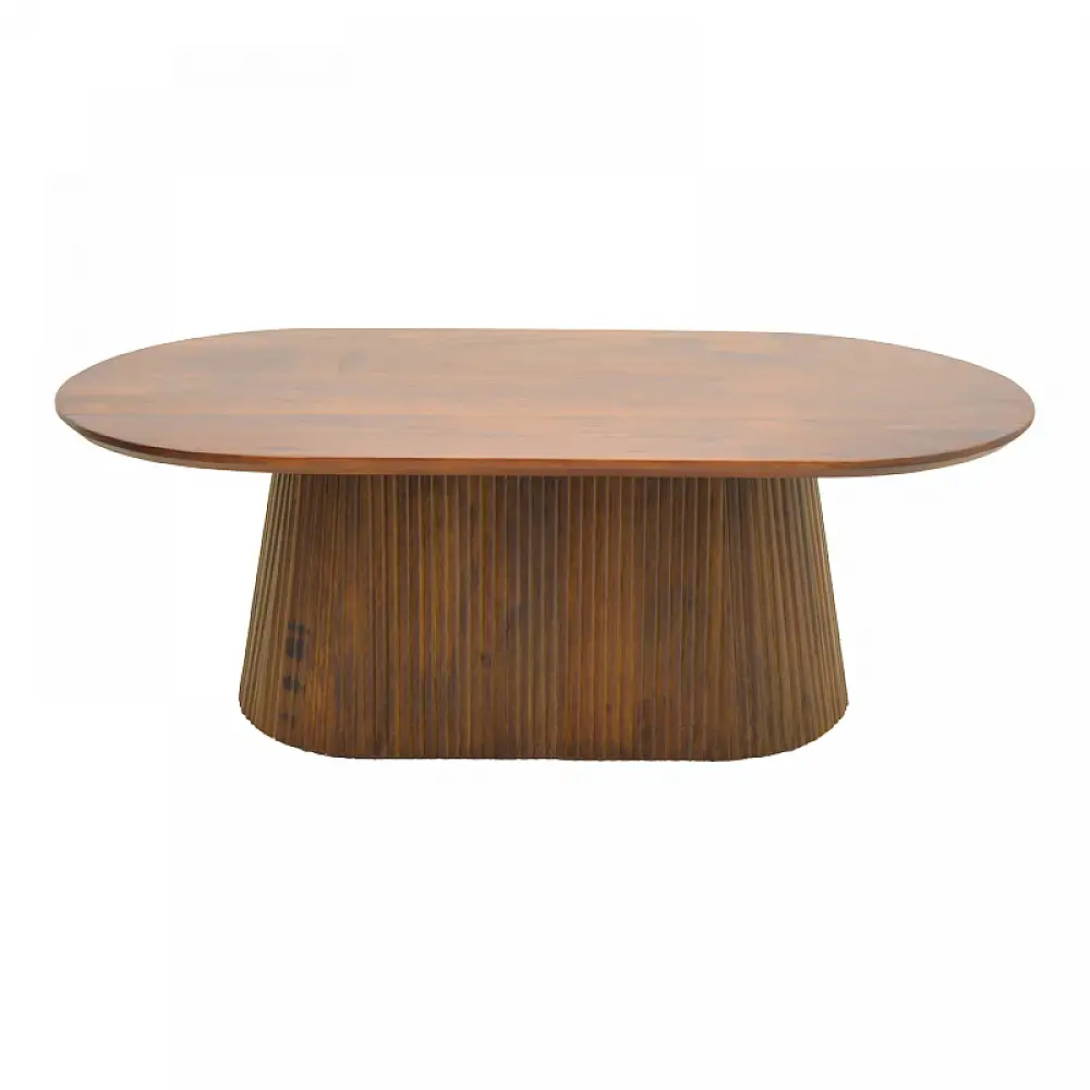 Τραπέζι σαλονιού Aithra pakoworld μασίφ ξύλο μάνγκο καρυδί 120x60x42εκ