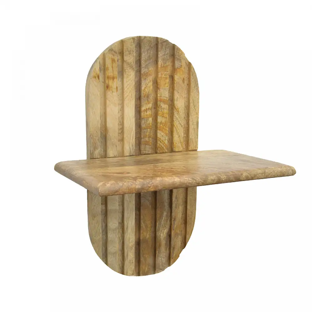 Ραφιέρα τοίχου Arcadia 3 τεμ pakoworld μασίφ ξύλο μάνγκο σε φυσική απόχρωση 30x20x40εκ