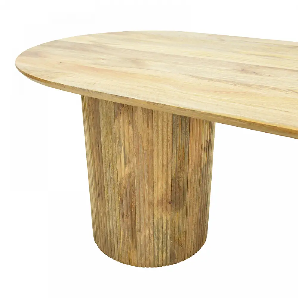 Τραπέζι Flute pakoworld μασίφ μάνγκο ξύλο σε φυσική απόχρωση 200x90x76εκ