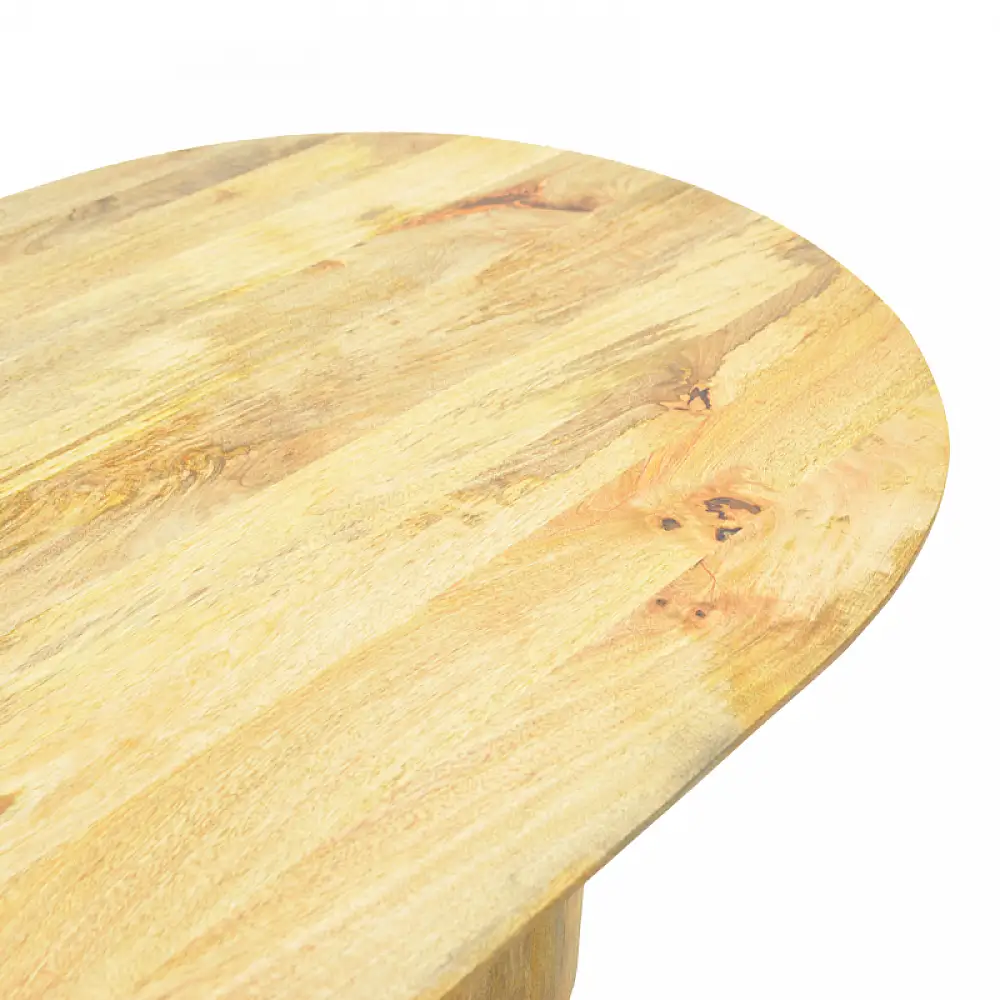 Τραπέζι Flute pakoworld μασίφ μάνγκο ξύλο σε φυσική απόχρωση 200x90x76εκ