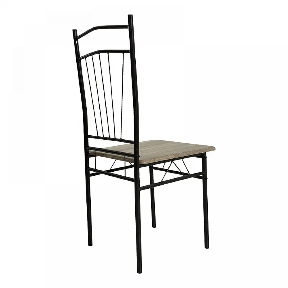 Τραπεζαρία Reforia pakoworld σετ 5τμχ mdf σε γκρι απόχρωση με μαύρα μεταλλικά πόδια 110x60x74εκ