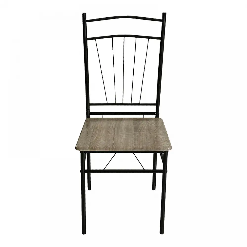 Τραπεζαρία Reforia pakoworld σετ 5τμχ mdf σε γκρι απόχρωση με μαύρα μεταλλικά πόδια 110x60x74εκ