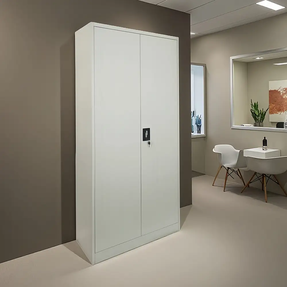 Μεταλλική ντουλάπα Zogi pakoworld με χώρισμα σε ανοιχτό γκρι 90x45x180εκ