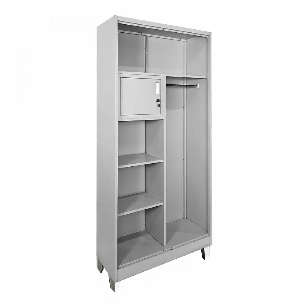 Μεταλλική ντουλάπα Zogi pakoworld με χώρισμα σε ανοιχτό γκρι 90x45x190εκ