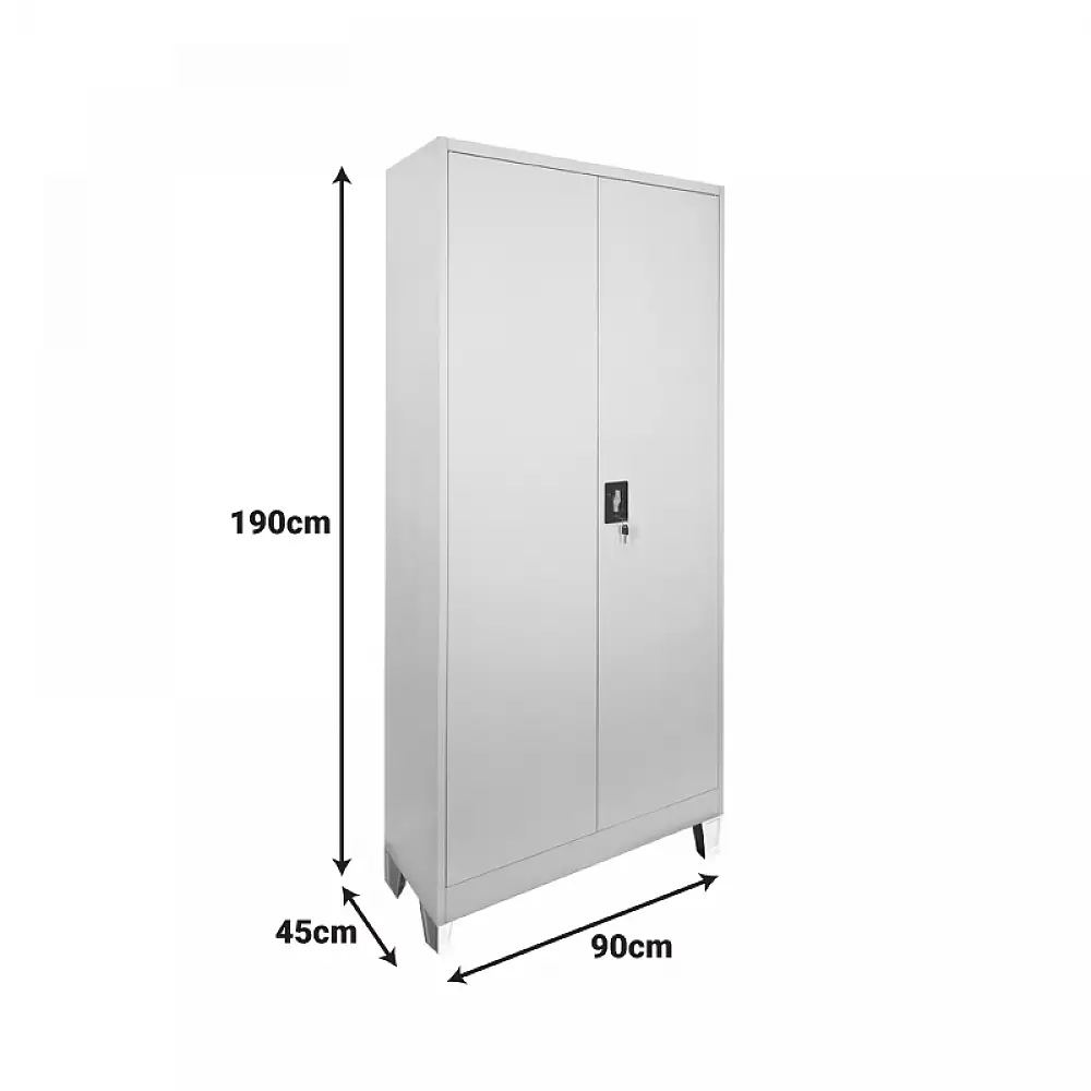 Μεταλλική ντουλάπα Zogi pakoworld με χώρισμα σε ανοιχτό γκρι 90x45x190εκ