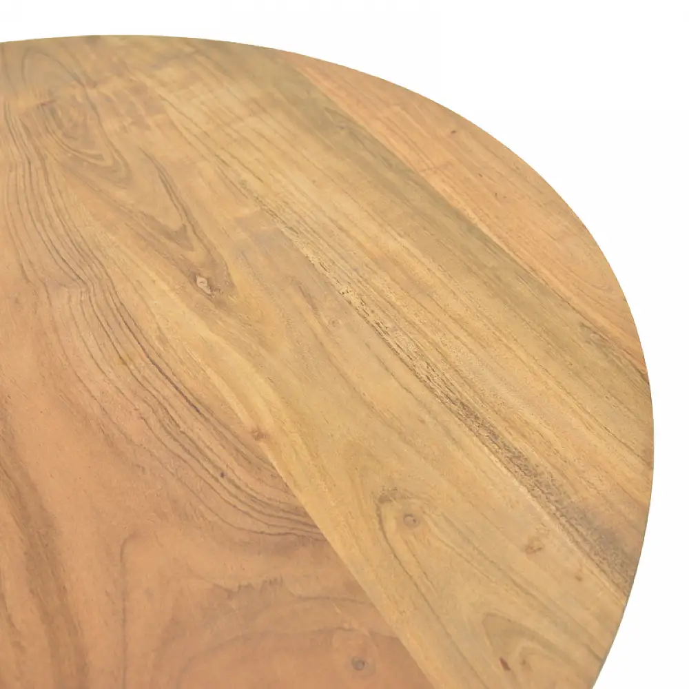 Τραπέζι σαλονιού Radiane pakoworld μασίφ ξύλο ακακίας σε φυσική απόχρωση Φ80x40εκ