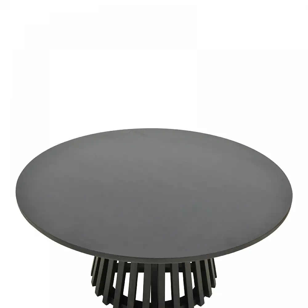 Τραπέζι σαλονιού Radiane pakoworld μασίφ ξύλο ακακίας σε μαύρη απόχρωση Φ80x40εκ