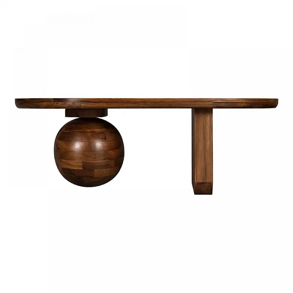 Τραπέζι σαλονιού Kane pakoworld μασίφ ξύλο ακακίας καρυδι 110x72x38εκ