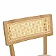 Καρέκλα Raffles pakoworld rubberwood με pe rattan και γκρι μπεζ ύφασμα 47x48x83.5εκ | 2 τμχ