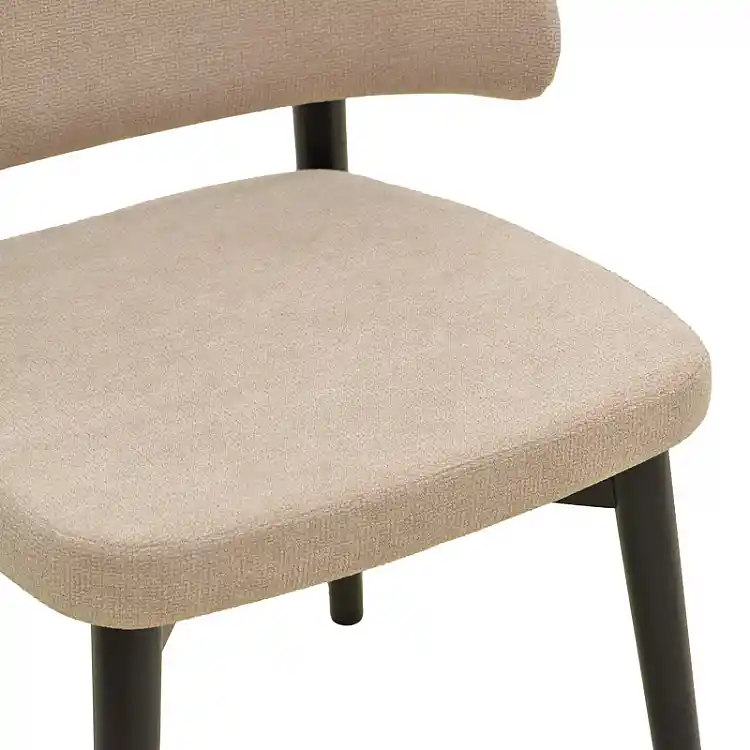 Καρέκλα Siena pakoworld μπεζ ύφασμα μαύρο rubberwood 48x50x81εκ | 2 τμχ