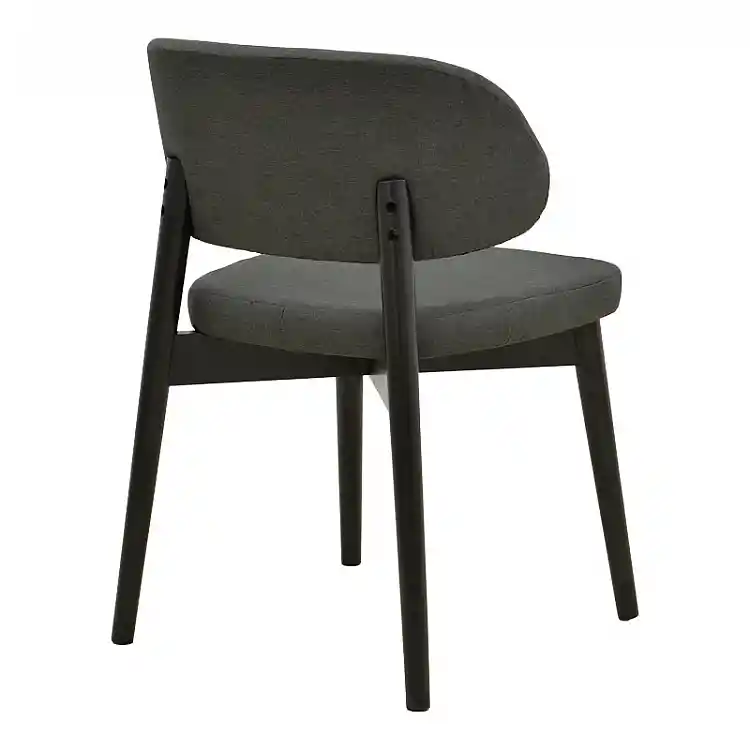 Καρέκλα Siena pakoworld μαύρο ύφασμα και rubberwood 48x50x81εκ | 2 τμχ