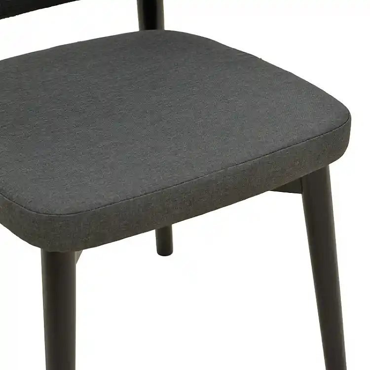 Καρέκλα Siena pakoworld μαύρο ύφασμα και rubberwood 48x50x81εκ | 2 τμχ