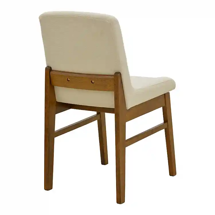 Καρέκλα Dalby pakoworld εκρού ύφασμα καρυδί rubberwood 50x45x85,5εκ | 2 τμχ