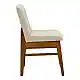 Καρέκλα Dalby pakoworld εκρού ύφασμα καρυδί rubberwood 50x45x85,5εκ | 2 τμχ
