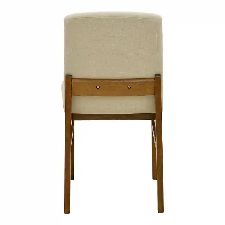 Καρέκλα Dalby pakoworld εκρού ύφασμα καρυδί rubberwood 50x45x85,5εκ | 2 τμχ