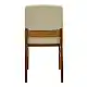 Καρέκλα Dalby pakoworld εκρού ύφασμα καρυδί rubberwood 50x45x85,5εκ | 2 τμχ