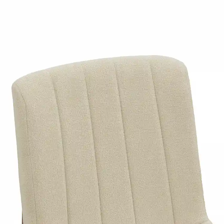 Καρέκλα Dalby pakoworld εκρού ύφασμα καρυδί rubberwood 50x45x85,5εκ | 2 τμχ