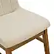 Καρέκλα Dalby pakoworld εκρού ύφασμα καρυδί rubberwood 50x45x85,5εκ | 2 τμχ