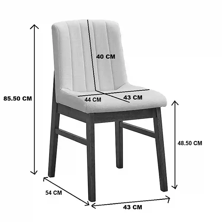 Καρέκλα Dalby pakoworld εκρού ύφασμα καρυδί rubberwood 50x45x85,5εκ | 2 τμχ