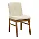 Καρέκλα Dalby pakoworld εκρού ύφασμα καρυδί rubberwood 50x45x85,5εκ | 2 τμχ