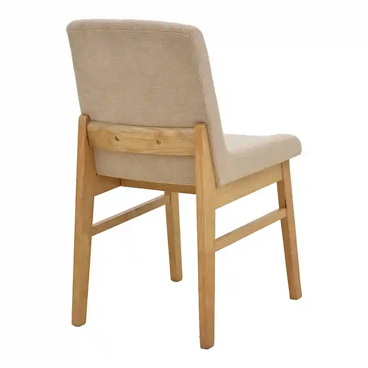 Καρέκλα Dalby pakoworld μπεζ ύφασμα sonoma rubberwood 50x45x85,5εκ | 2 τμχ