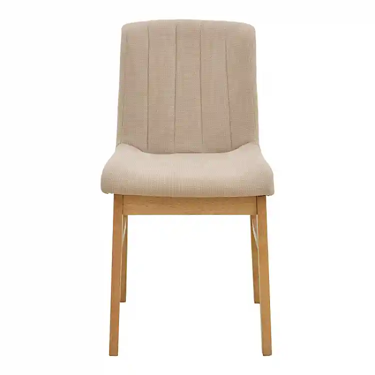 Καρέκλα Dalby pakoworld μπεζ ύφασμα sonoma rubberwood 50x45x85,5εκ | 2 τμχ