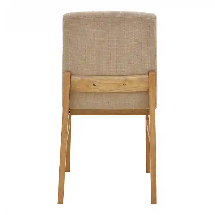 Καρέκλα Dalby pakoworld μπεζ ύφασμα sonoma rubberwood 50x45x85,5εκ | 2 τμχ