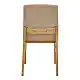 Καρέκλα Dalby pakoworld μπεζ ύφασμα sonoma rubberwood 50x45x85,5εκ | 2 τμχ