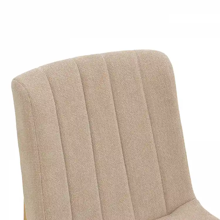 Καρέκλα Dalby pakoworld μπεζ ύφασμα sonoma rubberwood 50x45x85,5εκ | 2 τμχ