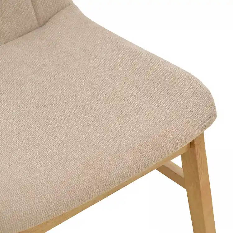 Καρέκλα Dalby pakoworld μπεζ ύφασμα sonoma rubberwood 50x45x85,5εκ | 2 τμχ