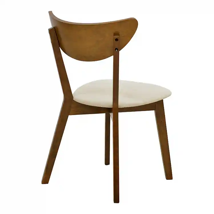 Καρέκλα Canon pakoworld καρυδί rubberwood εκρού ύφασμα 43x52x83,5εκ | 2 τμχ