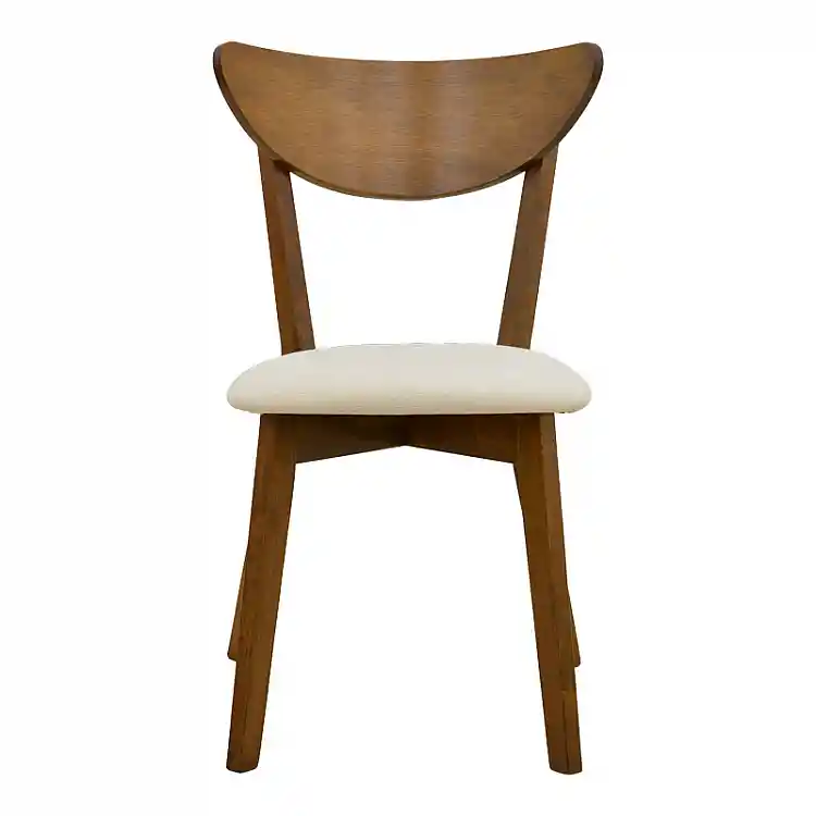 Καρέκλα Canon pakoworld καρυδί rubberwood εκρού ύφασμα 43x52x83,5εκ | 2 τμχ