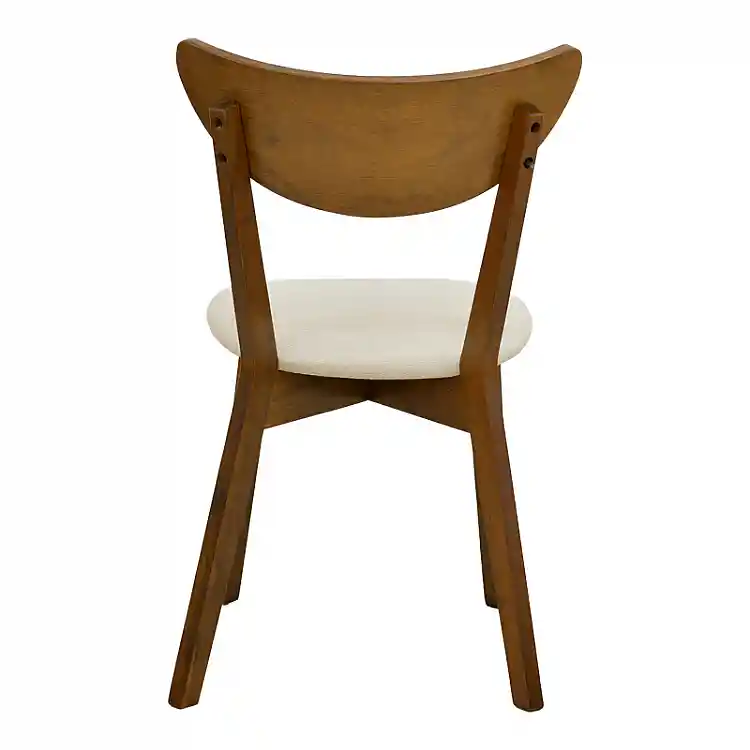 Καρέκλα Canon pakoworld καρυδί rubberwood εκρού ύφασμα 43x52x83,5εκ | 2 τμχ