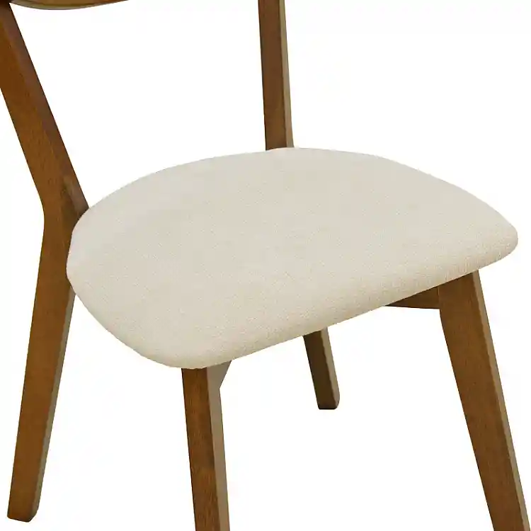 Καρέκλα Canon pakoworld καρυδί rubberwood εκρού ύφασμα 43x52x83,5εκ | 2 τμχ