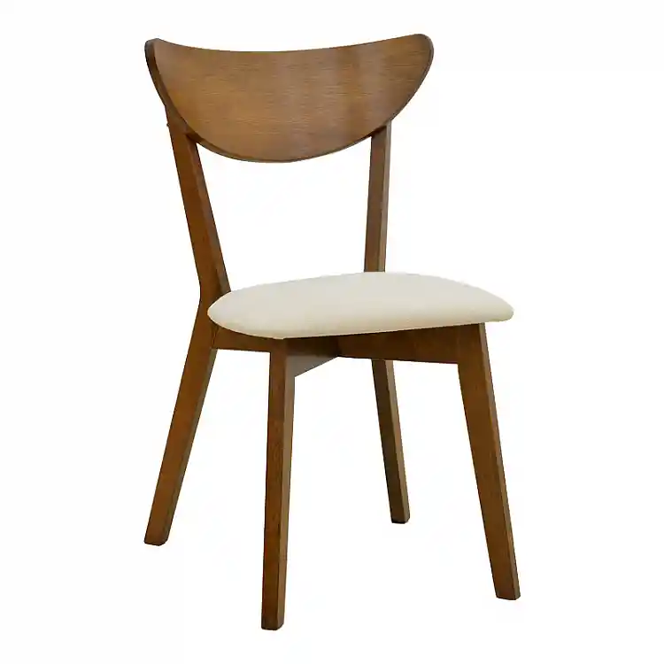 Καρέκλα Canon pakoworld καρυδί rubberwood εκρού ύφασμα 43x52x83,5εκ | 2 τμχ