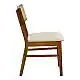Καρέκλα Raffles pakoworld καρυδί rubberwood με pe rattan και εκρού ύφασμα 47x48x83.5εκ | 2 τμχ