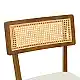 Καρέκλα Raffles pakoworld καρυδί rubberwood με pe rattan και εκρού ύφασμα 47x48x83.5εκ | 2 τμχ