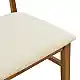 Καρέκλα Raffles pakoworld καρυδί rubberwood με pe rattan και εκρού ύφασμα 47x48x83.5εκ | 2 τμχ