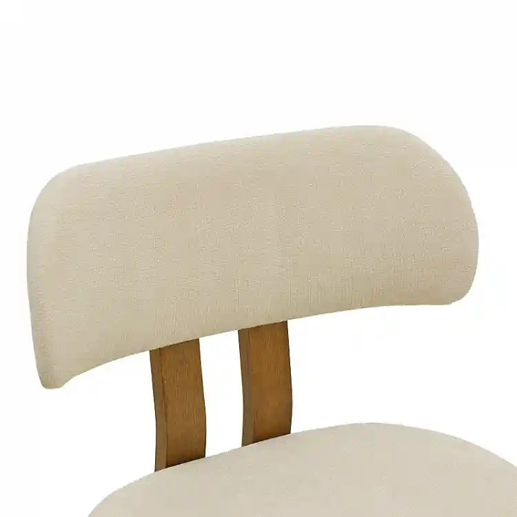 Καρέκλα Genoa pakoworld καρυδί rubberwood και εκρού ύφασμα 50x43x82εκ | 2 τμχ