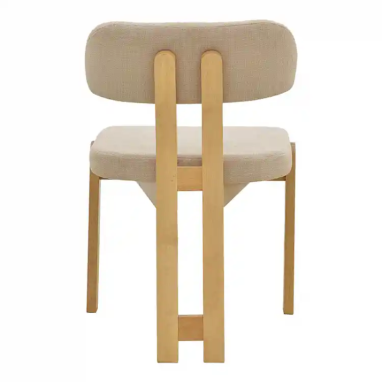 Καρέκλα Genoa pakoworld sonoma rubberwood και μπεζ ύφασμα 50x43x82εκ | 2 τμχ