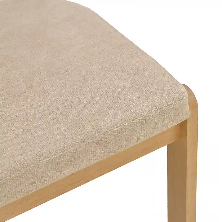 Καρέκλα Genoa pakoworld sonoma rubberwood και μπεζ ύφασμα 50x43x82εκ | 2 τμχ
