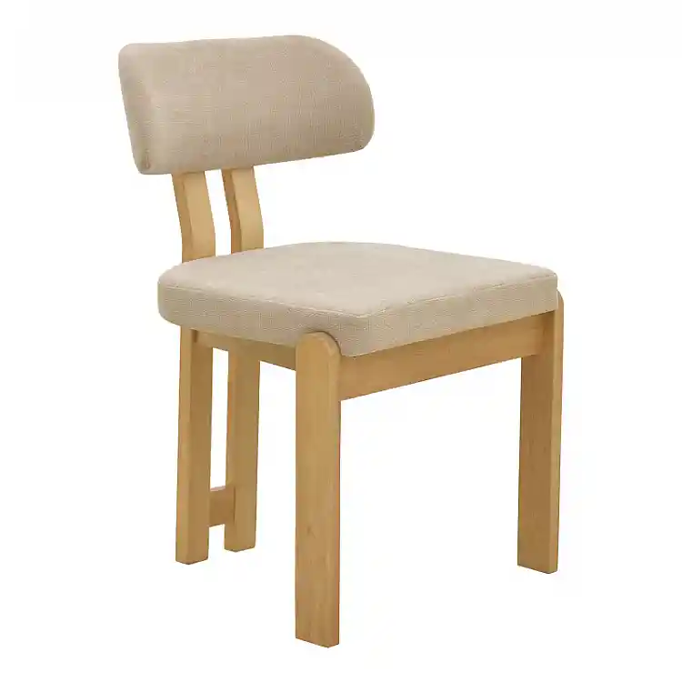 Καρέκλα Genoa pakoworld sonoma rubberwood και μπεζ ύφασμα 50x43x82εκ | 2 τμχ