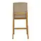 Σκαμπό μπαρ Dalby pakoworld sonoma rubberwood και μπεζ ύφασμα 50x45x102,5εκ | 2 τμχ