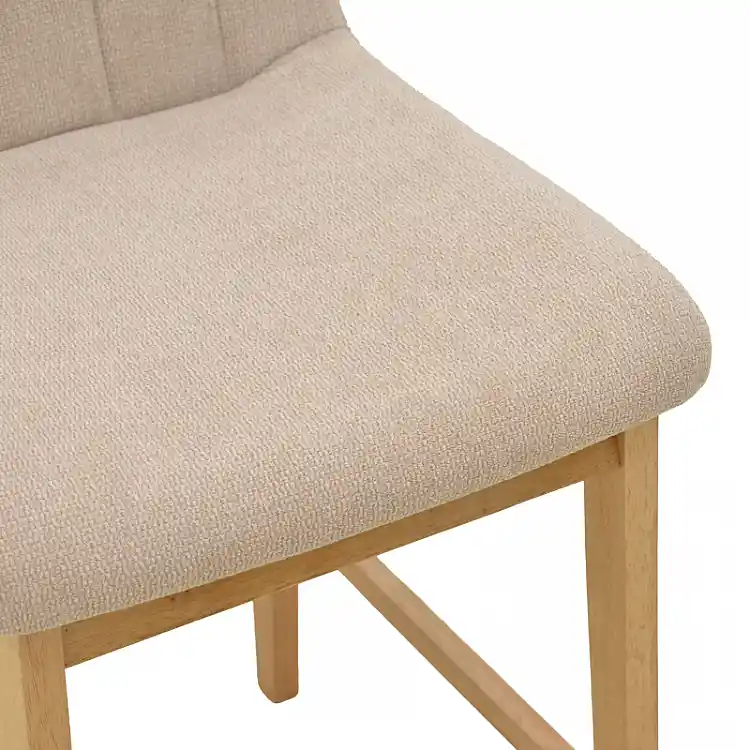 Σκαμπό μπαρ Dalby pakoworld sonoma rubberwood και μπεζ ύφασμα 50x45x102,5εκ | 2 τμχ