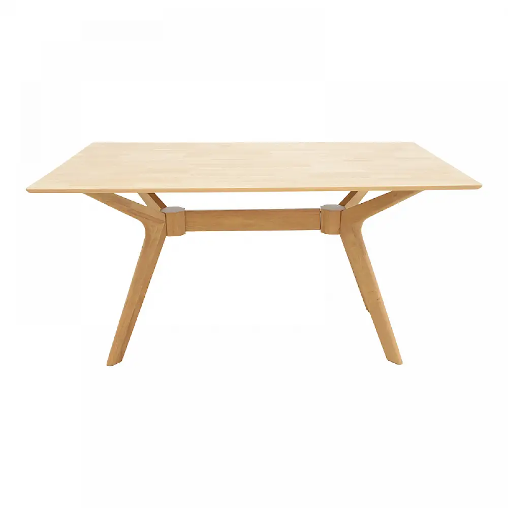 Τραπεζαρία Raffles pakoworld σετ 5τεμ rubberwood με pe rattanσε φυσική απόχρωση 150x90x76εκ