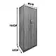Ντουλάπα δίφυλλη Athos pakoworld σε wenge απόχρωση 80x42x180εκ