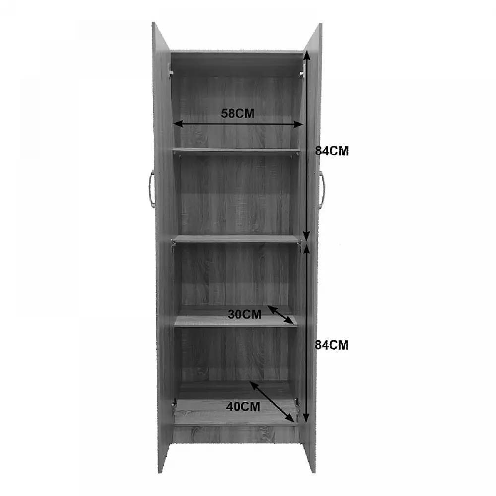 Ντουλάπα δίφυλλη Lego pakoworld σε sonoma-ανθρακί απόχρωση 60x42x180εκ