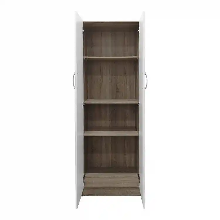 Ντουλάπα δίφυλλη Athos pakoworld σε sonoma-λευκή απόχρωση 60x42x180εκ